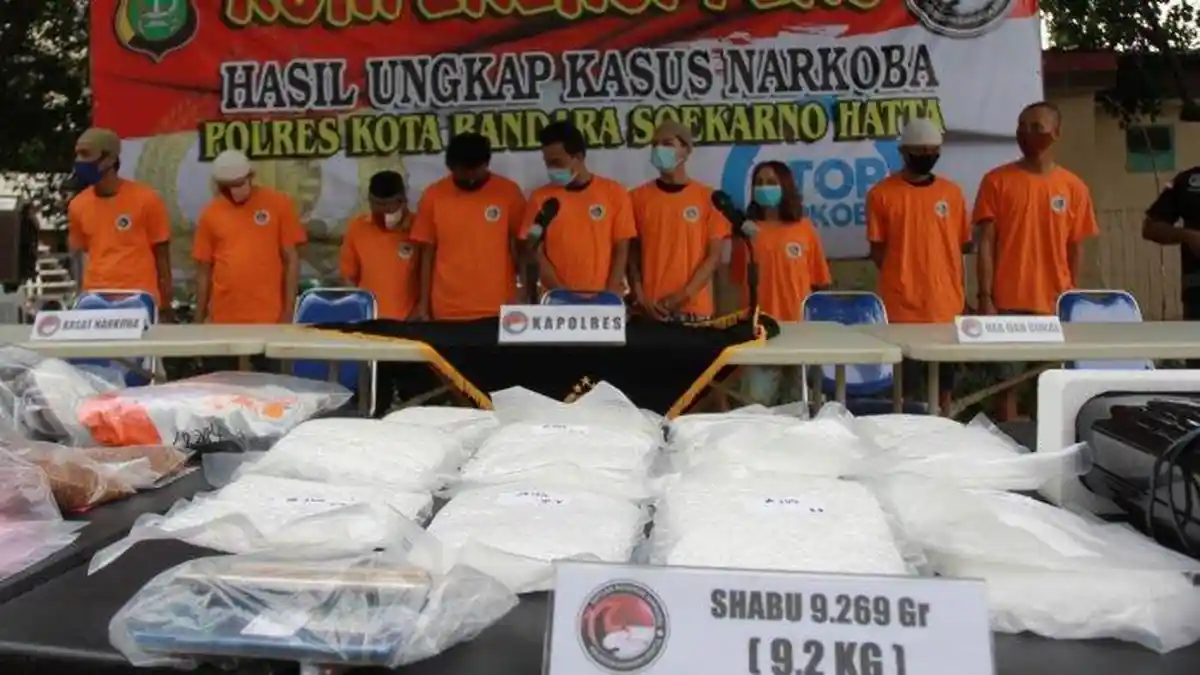 9,2 Kg Sabu Diamankan Polres Bandara Soekarno-Hatta, Kurir Kabur dari Terminal 2, Sembunyi di Hotel