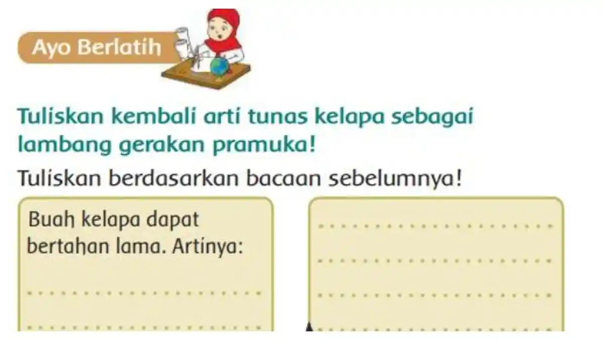 Kunci Jawaban Tema 8 Kelas 3 SD/MI Halaman 89 Buku Tematik: Arti Tunas Kelapa 