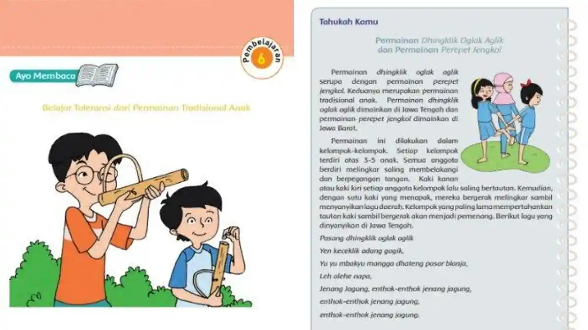 Kunci Jawaban Tema 8 Kelas 5 Halaman 44 45 47 49 Subtema 1 Pembelajaran 6 Permainan Tradisional