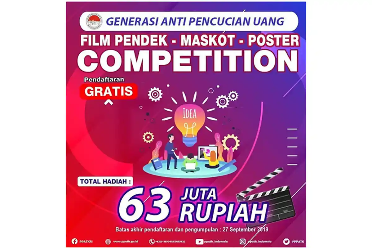 Festival Kreatif Anti Pencucian Uang, Yuk Menangkan Lomba dengan Total Hadiah 63 juta Rupiah