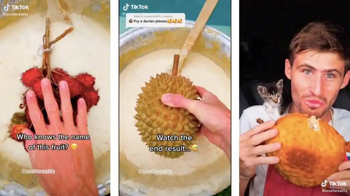 VIRAL TIKTOK : Pria Ini Bikin Goreng Rambutan dan Durian Tanpa Dikupas