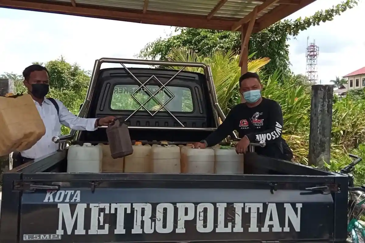 Polres Bulungan Amankan Pengetap BBM Jenis Bensin, Sudah Setahun Beroperasi, Terancam 4 Tahun Bui