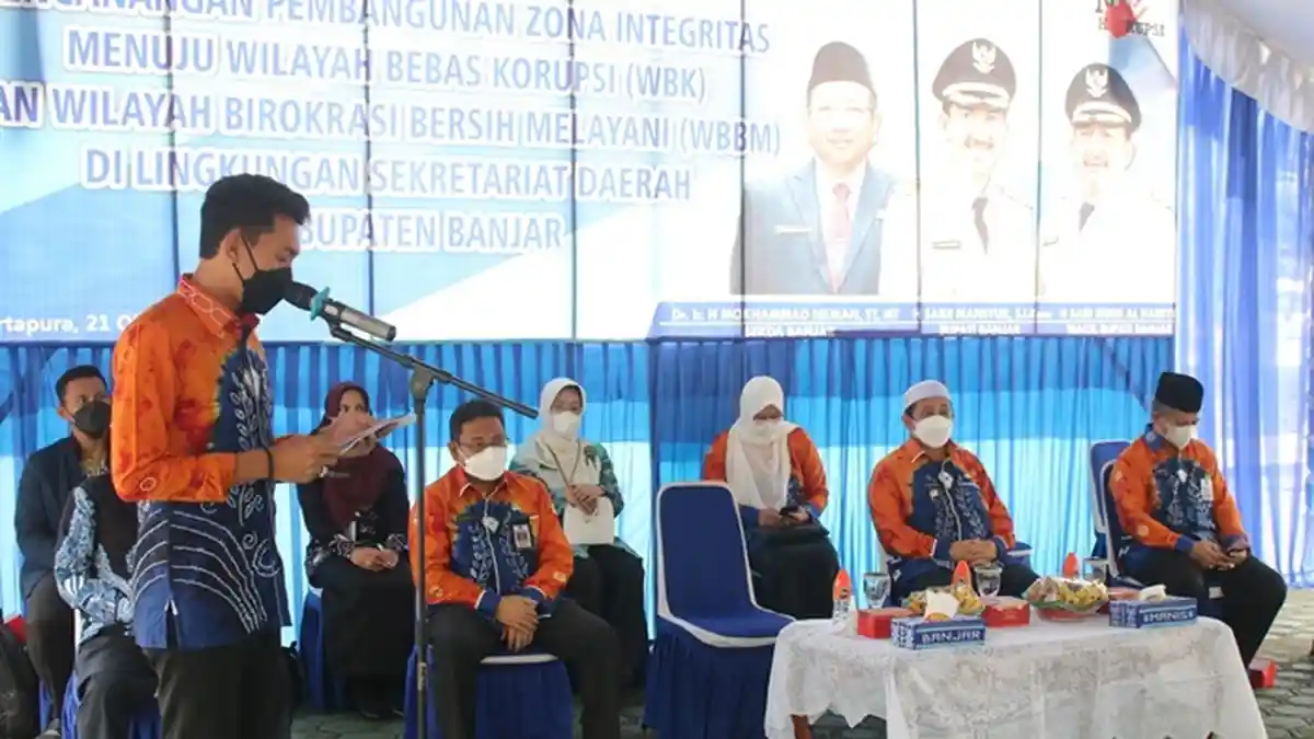 Bupati Saidi Mansyur Hadiri Pencanangan Zona Integritas di Lingkungan Setdakab Banjar