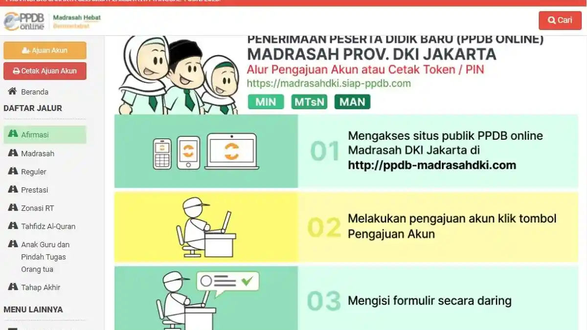 Tata Cara Pengajuan Akun PPDB Madrasah di DKI Jakarta 2021, Berikut Dokumen yang Harus Diunggah