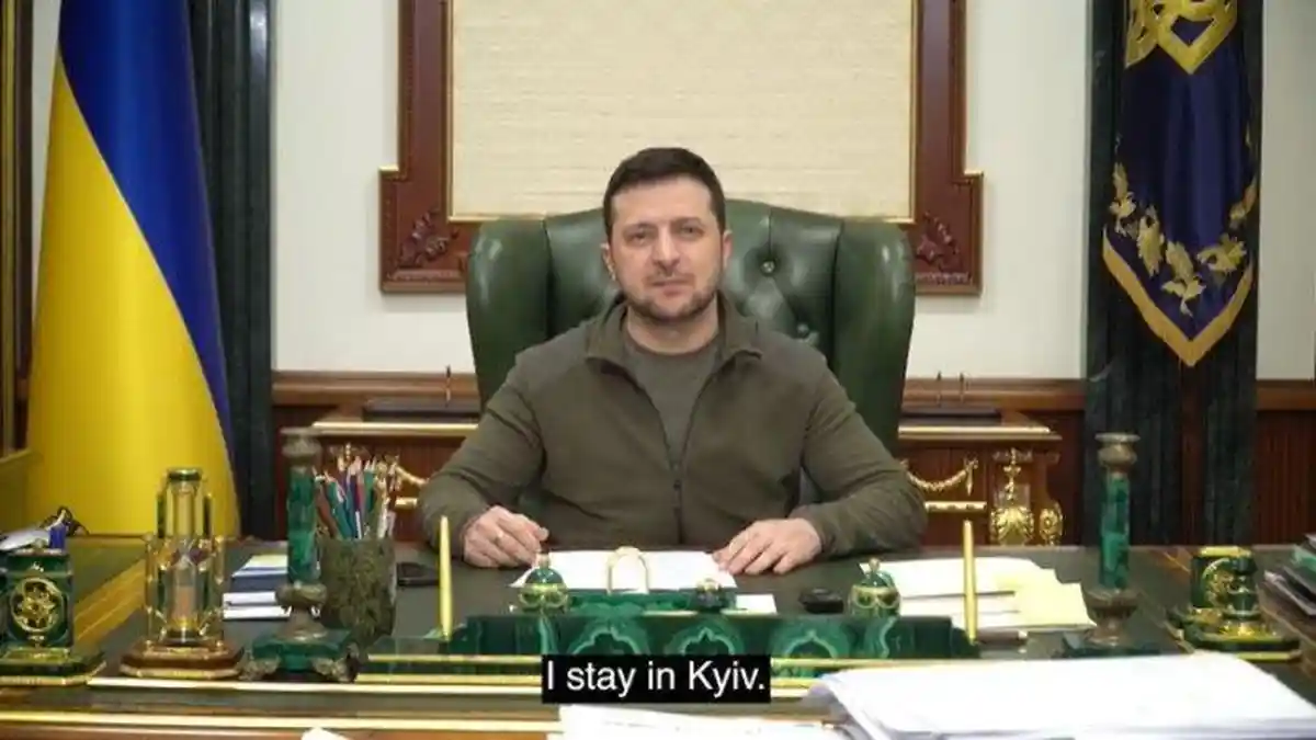 Pidato Pertama Kali Sejak Serangan Rusia, Presiden Ukraina : Saya Tidak Sembunyi