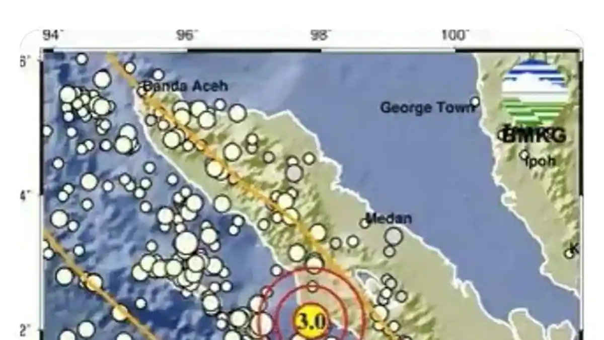 Gempa 3,0 SR Guncang Aceh Singkil Tak Dirasakan Warga