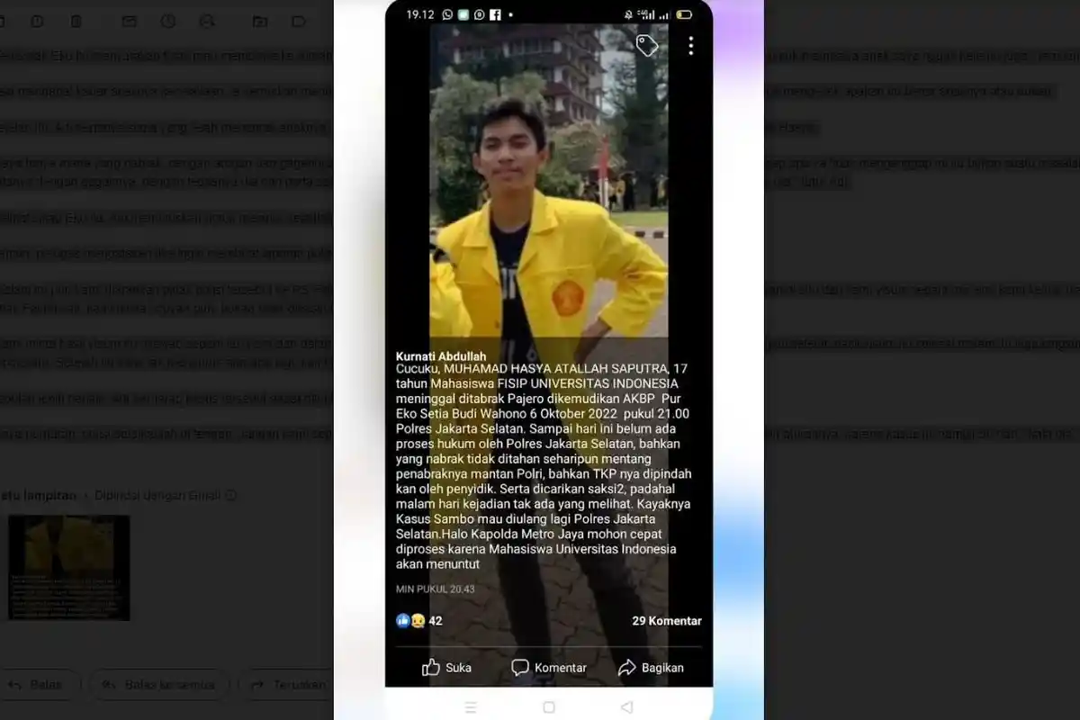 Mahasiswa UI Tewas Dilindas Pajero AKBP Purnawirawan Polisi, Sebulan Kasus Mandek