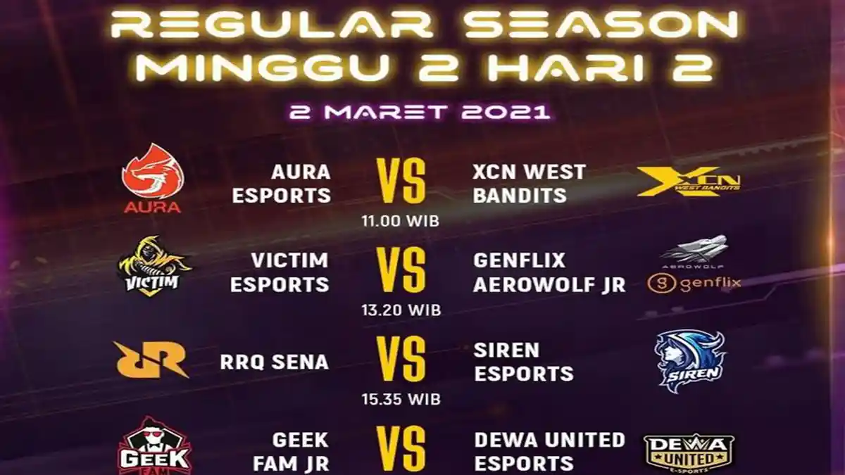 Jadwal MDL Season 3 Week 2 Hari Ini, Selasa 2 Maret 2021: RRQ Tantang Juara Bertahan Siren