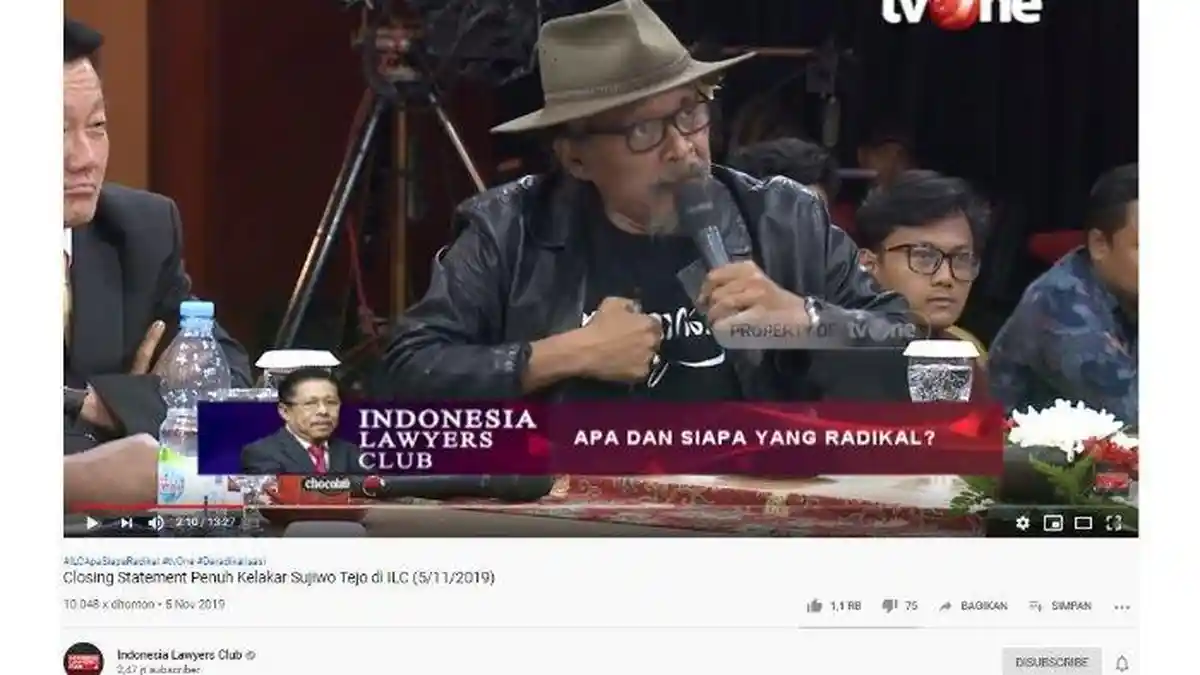 Pandangan Sudjiwo Tedjo soal Wanita Bercadar, Closing Statement Penuh Kelakar di ILC