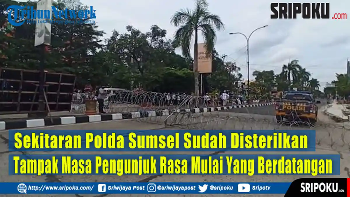 Massa Simpatisan Rizieq Shihab Gagal Geruduk Mapolda Sumsel: Terjegal 3 Lapis Kawat Berduri