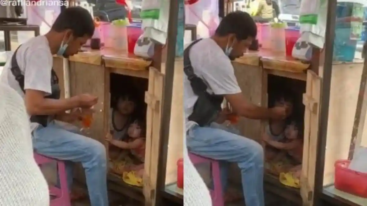 Cerita di Balik Viral Video Penjual Es Suapi Anaknya yang Berada di dalam Gerobak