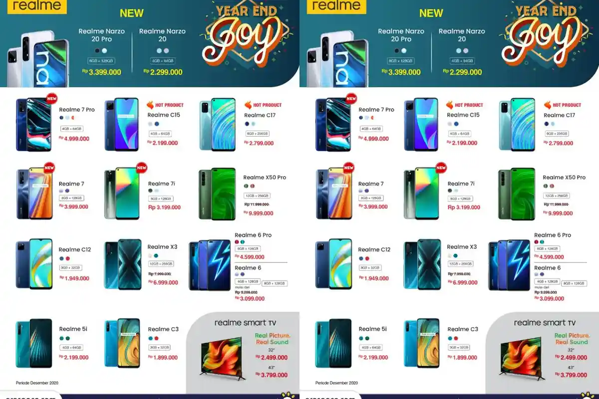 HARGA Terbaru HP Realme Desember 2020 di Erafone Nipah Mall, Realme 5i hingga Realme 7 Pro