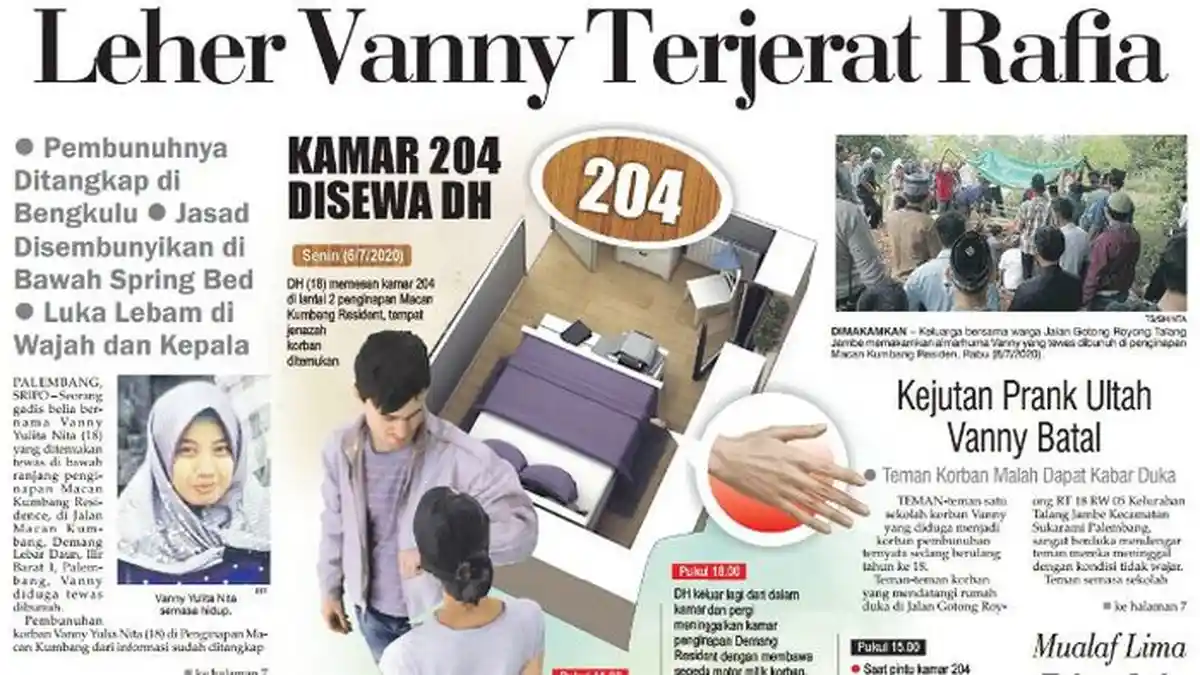 Leher Vanny Terjerat Rafia dan Jasad di Bawah Spring Bed, Pembunuhnya Ditangkap di Bengkulu
