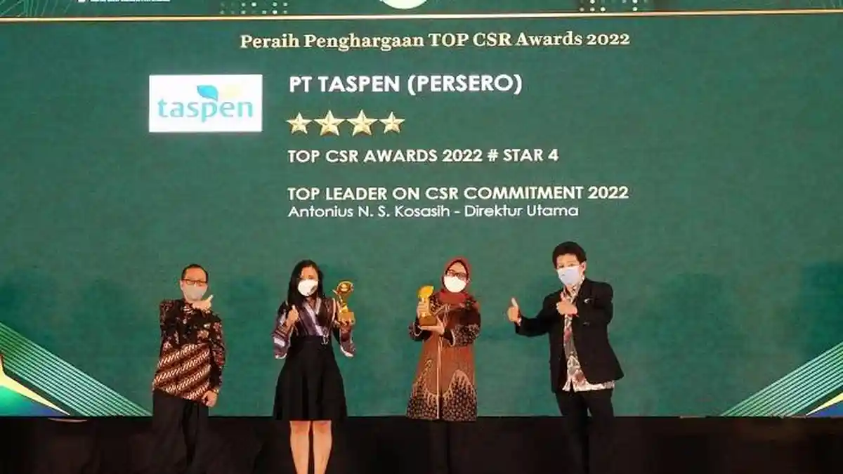 Lewat Beragam Program TJSL yang Inovatif, TASPEN Raih 2 Penghargaan di TOP CSR Awards 2022