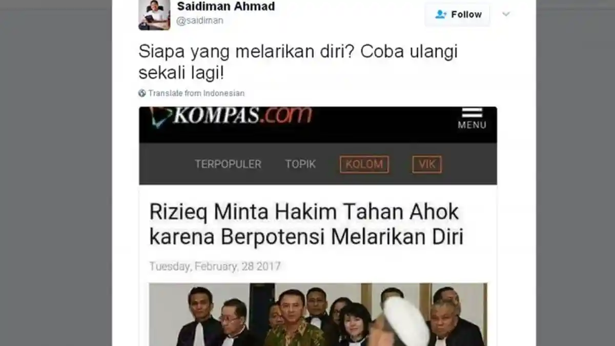 Sindiran Netizen pada Rizieq Shihab Mulai soal Ahok Hingga Karma Ariel