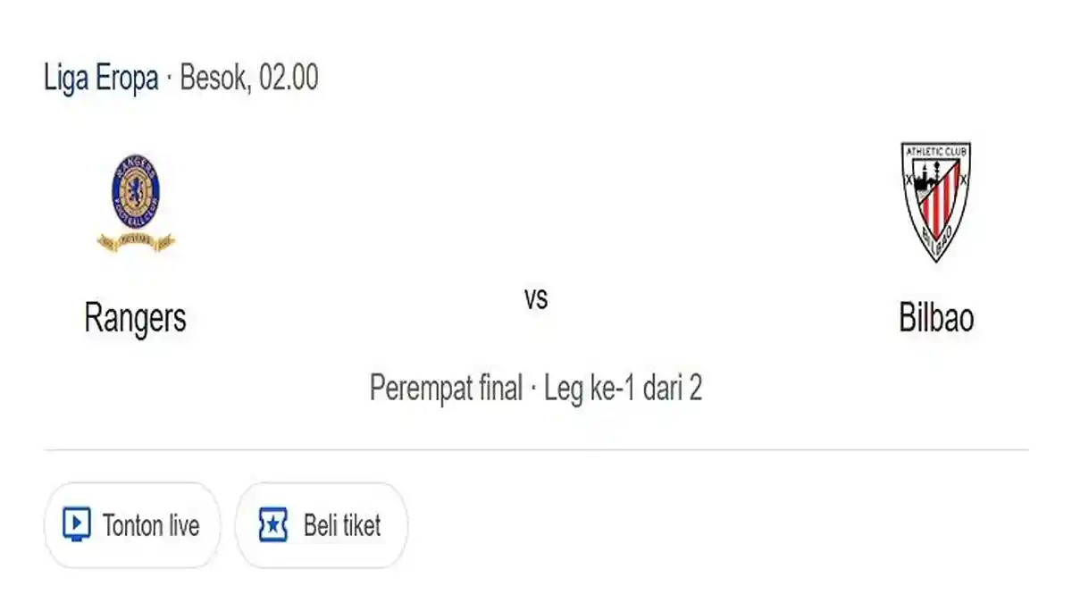 Prediksi Skor dan Susunan Pemain Rangers VS Athletic Bilbao, Adu Tajam Dessers dan Guruzeta