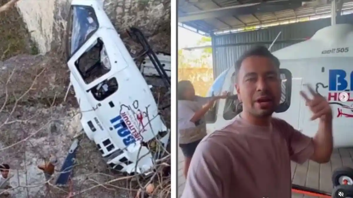 Helikopter yang Jatuh di Bali Diduga Mirip dengan Helikopter yang Dipromosikan Raffi Ahmad
