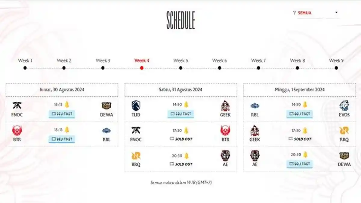 Jadwal MPL ID S14 Week 4 Lengkap Hasil dan Klasemen Tim Mobile Legends 2024 Terbaru, Dominasi BTR