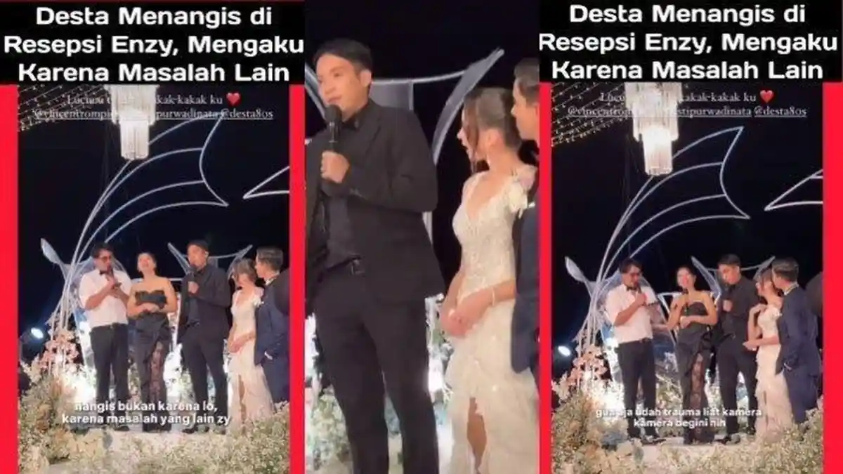 Heboh Desta Menangis di Resepsi Pernikahan Enzy Storia di Bali