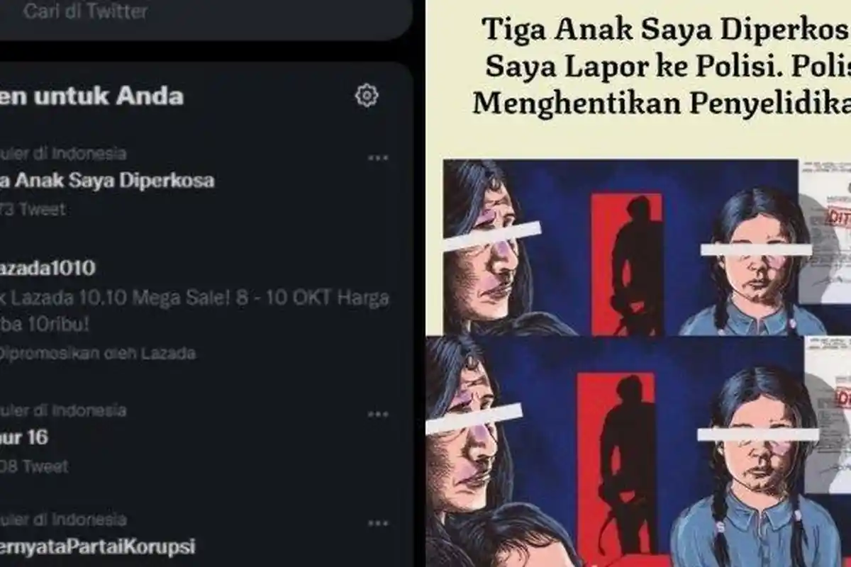 Tiga Anak Saya Diperkosa Trending Di Twitter, Polisi Tidak Menemukan Pidana, Kasus Dihentikan