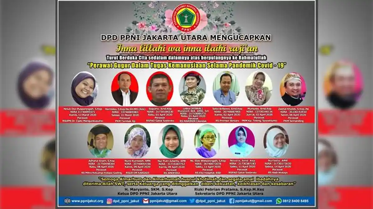 Inilah Nama 13 Perawat yang Gugur Saat Bertugas Selama Pandemi Covid-19