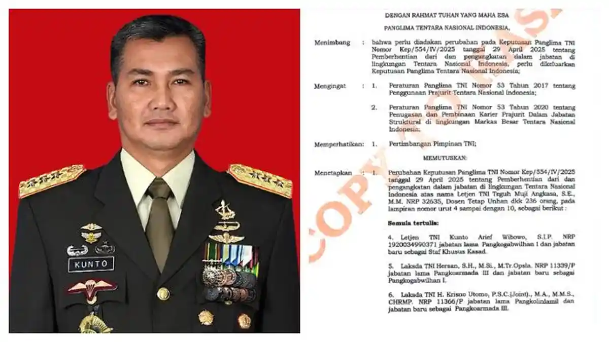 Panglima Batal Copot Putra Try Sutrisno, Letjen Kunto Arif Sehari Pasca ...