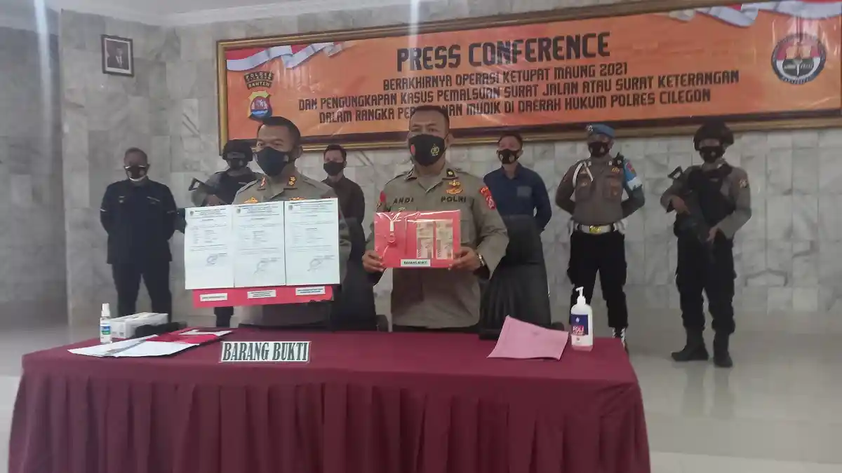 Polres Cilegon Tangkap Pemalsu Surat Keterangan Jalan dan Sehat Pemudik, 1 Nama Tarifnya Rp 200.000