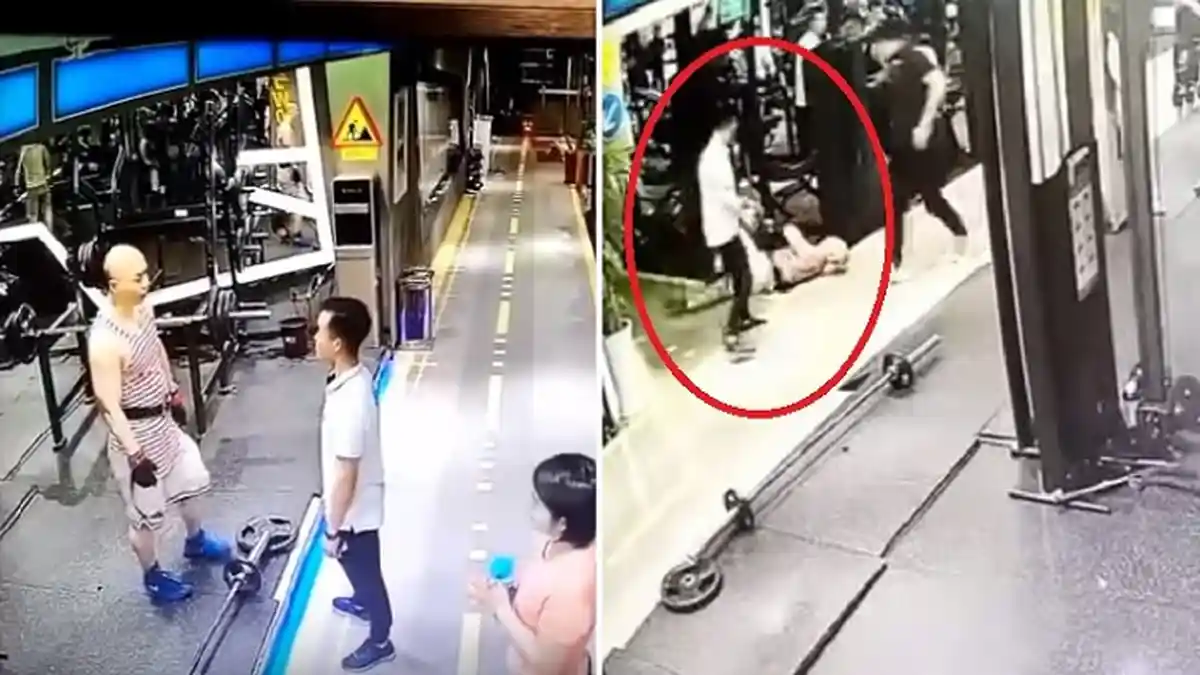 Video Viral, 2 Pria Beda Ukuran Ini Berantem di Depan Gym, Si Besar K.O Duluan dengan Satu Pukulan