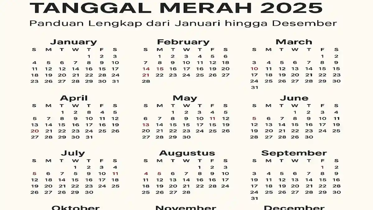 Kalender 2025: Daftar Libur Nasional & Cuti Bersama Sepanjang Tahun, Catat untuk Jadwal Liburan
