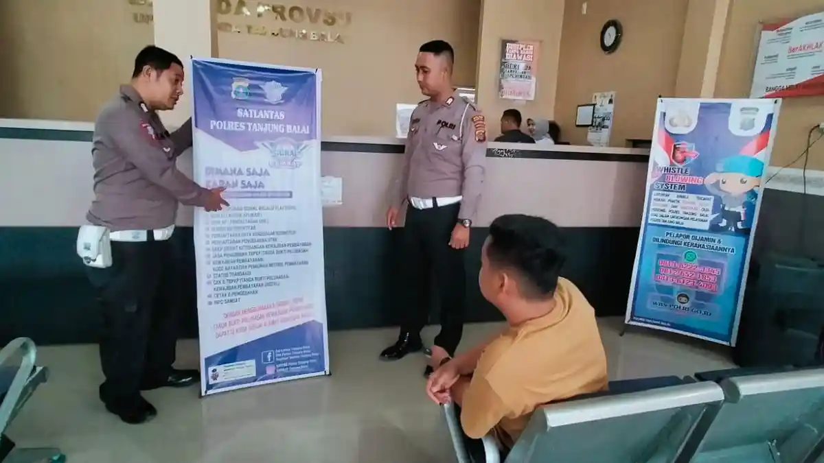 Sat Lantas Polres Tanjung Balai Sosialisasi Pembayaran Pajak Melalui E-Signal