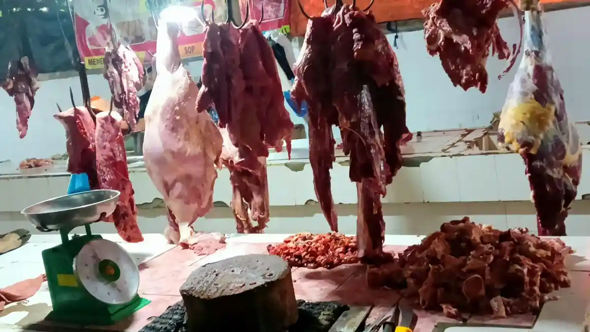 Jelang Lebaran , Harga Daging Sapi di Pasar Inpres Martapura Hari Ini Naik Jadi Rp 140 Ribu Perkilo