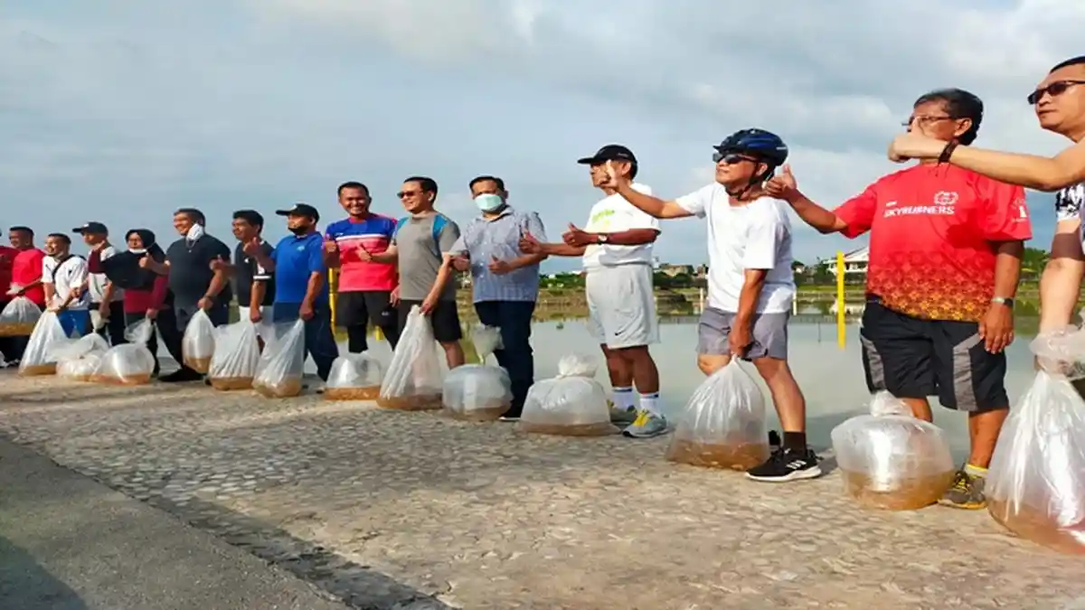 Percantik Taman Air Serasan Sekate, Dinas Perikanan Restocking Benih Ikan Nila Merah & Lele Albino