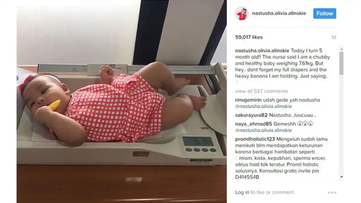 Subur Banget, Baru Usia 5 Bulan Nastusha Sudah Seberat Ini