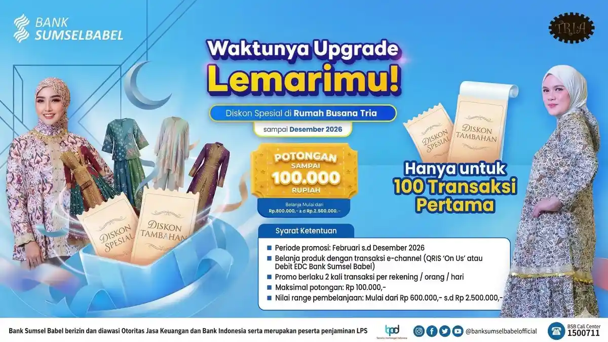 Promo Spesial Bank Sumsel Babel: Belanja di Rumah Busana Tria Dapat ...