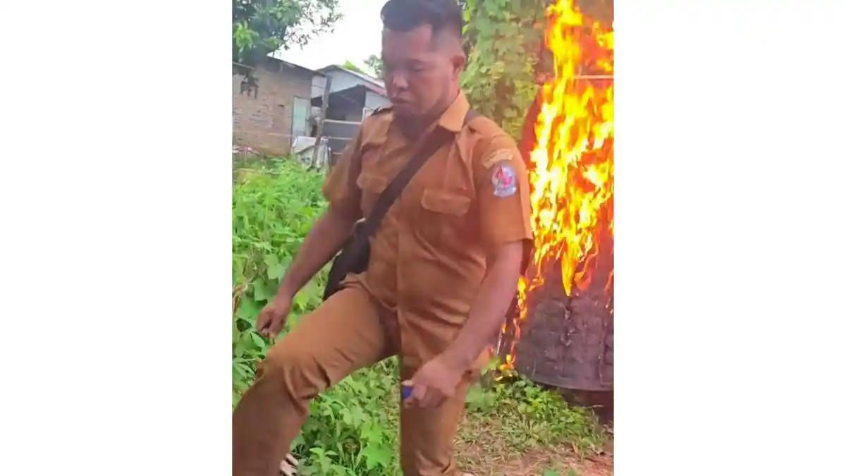 Aksi Berani Kadus Deli Serdang Robohkan Barak Narkoba Viral