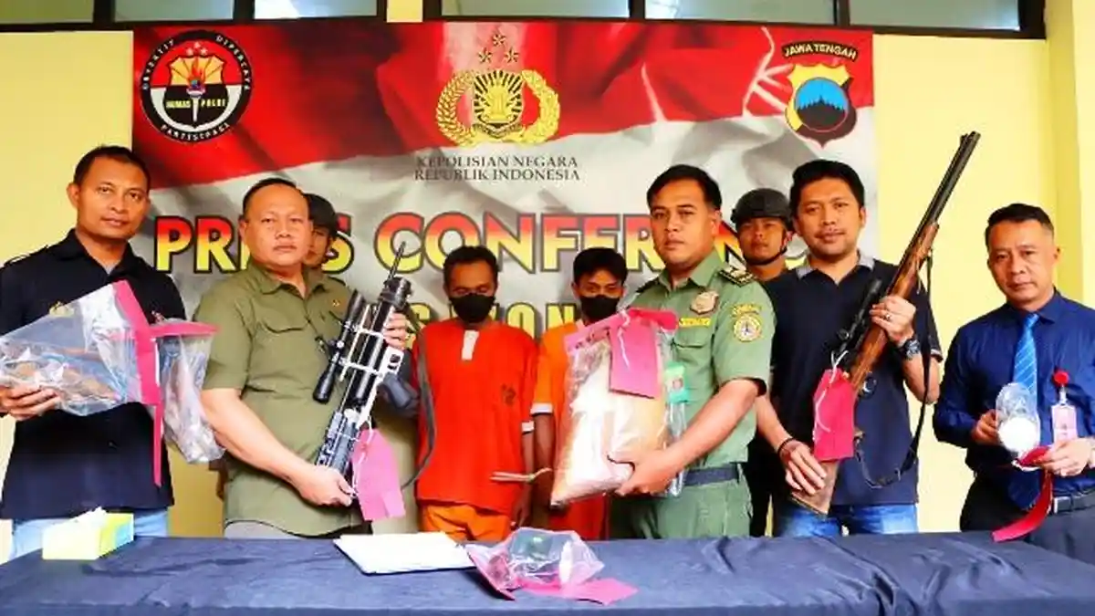 2 Pemburu Liar Satwa Dilindungi Ditangkap di Wonosobo, Polisi Amankan Kepala dan Kulit Kijang