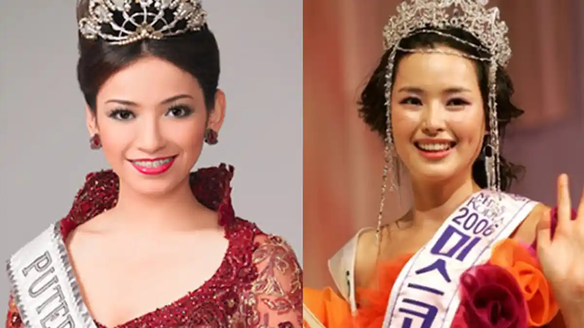Beredar Foto Lawas Mantan Finalis Miss Universe dari Indonesia dan Korea, Netizen Langsung Melongo!