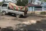 Kemacetan di Jalan Sudirman Muara Bulian, Polisi Koordinasi Perbaikan Jalan
