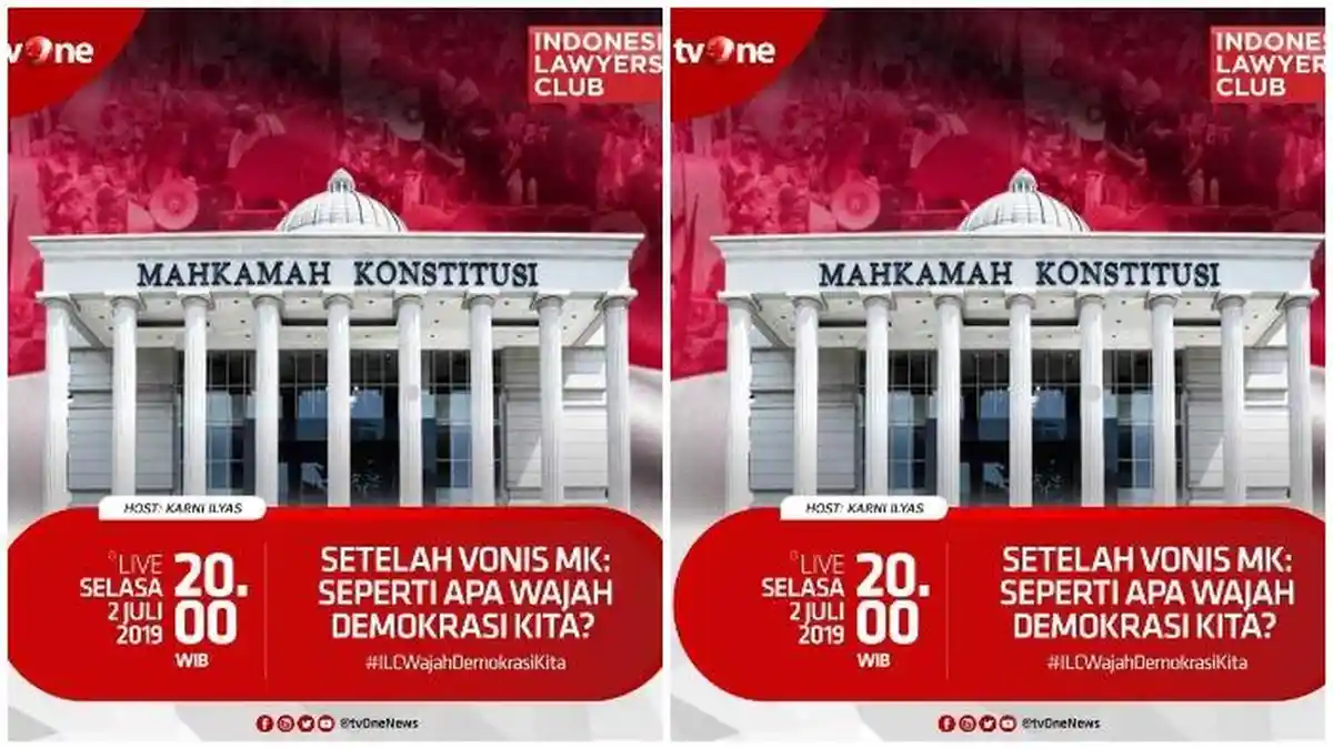 LIVE Streaming TV One ILC Malam Ini, Tema: Setelah Vonis MK, Ada Mahfud MD & Rocky Gerung?