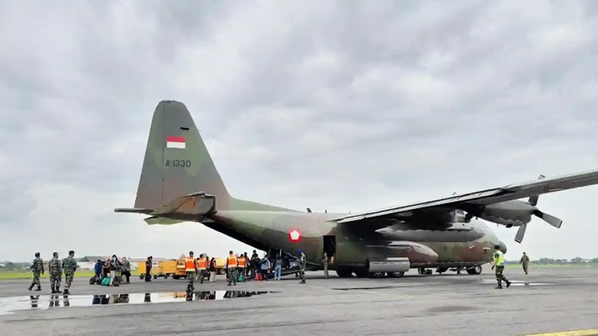 Naik Hercules A-1330, 50 Orang Korban Gempa Mamuju & Majene Asal Solo Raya Tiba di Kampung Halaman
