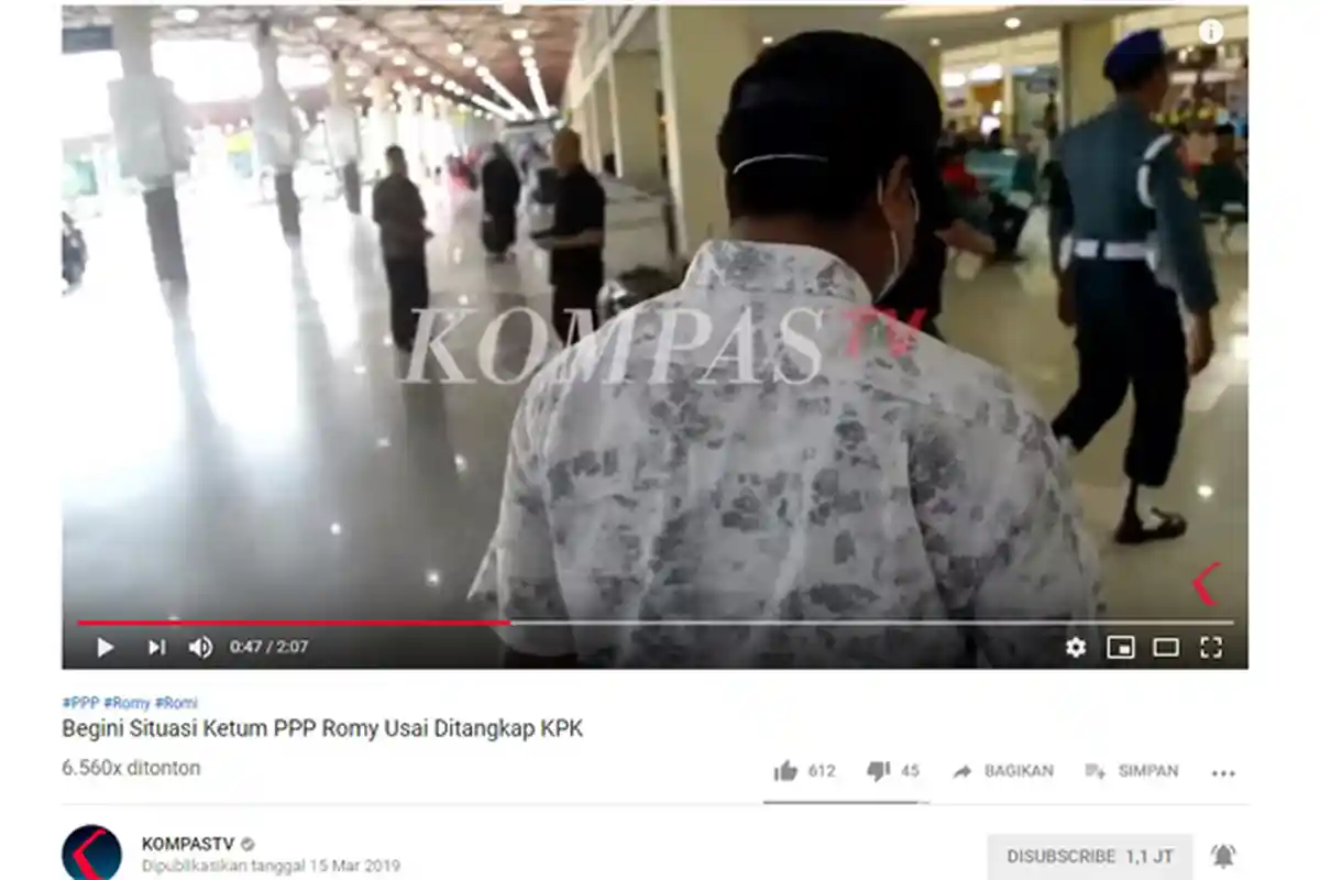 Gunakan Penutup Wajah, Begini Situasi dan Gaya Ketua Umum PPP Romahurmuziy seusai Ditangkap KPK