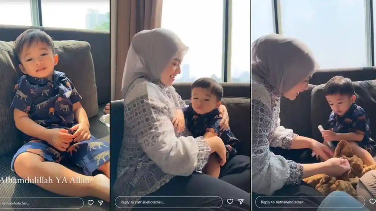 Nathalie Holscher Tersenyum Riang Setelah Adzam Diperbolehkan Pulang Dari RS