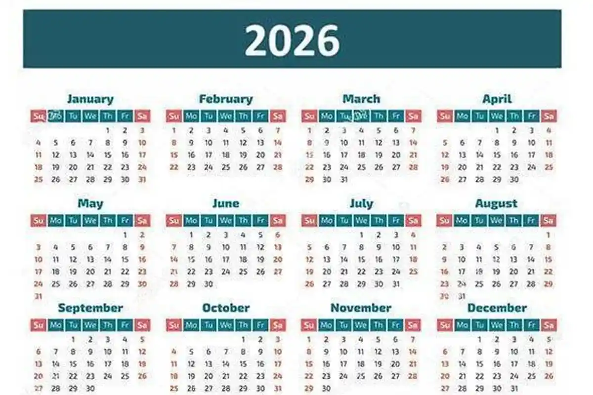 Kalender 2026: Ada 17 Libur Nasional dan 8 Hari Cuti Bersama, Cek Long Weekend Isra Miraj 2026