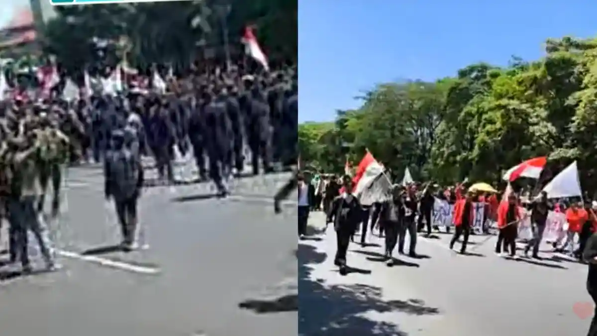 Update Suasana Terkini Demo Mahasiswa di Mapolda Jatim