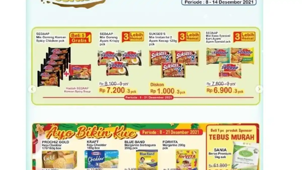 Promo Indomaret Hari Ini Rabu 8 Desember Diskon Mi Instan, Susu Anak, Snack dll