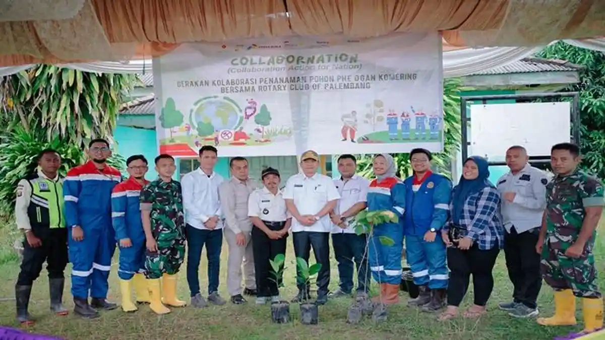 PHE Ogan Komering dan Rotary Club Palembang Tanam Ratusan Bibit Pohon di OKU 