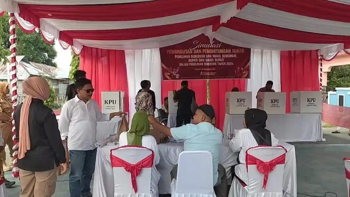 Simulasi Pencoblosan di Masohi, KPU Maluku Tengah Libatkan 118 Peserta