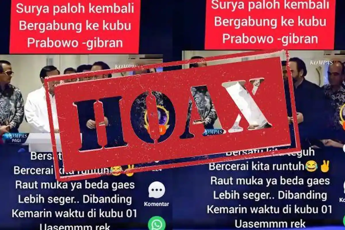 Cek Fakta : Video Bernarasi Surya Paloh Kembali Bergabung ke Kubu Prabowo-Gibran