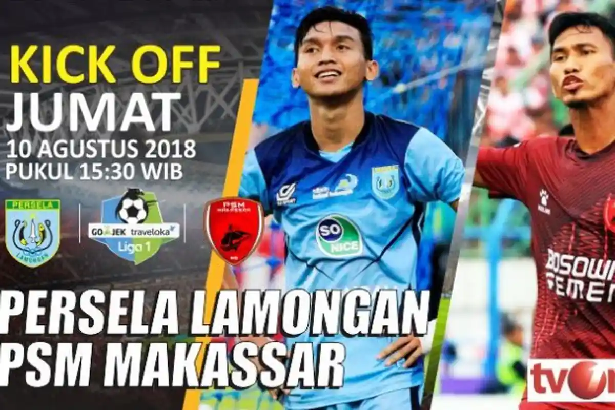 Link Live Streaming Persela vs PSM Makassar, Siaran Langsung TV One dan Video.com 15.30 WIB