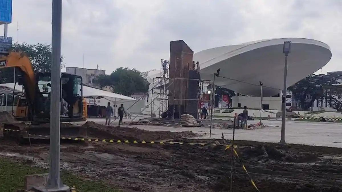 Bobby Nasution Sebut Revitalisasi Lapangan Merdeka Sudah Selesai namun Masih Banyak Pekerja